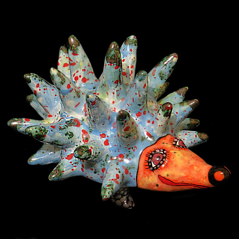 Hedgehog Ceramics Miniature Figurine a Hedgehog Figurine Etsy