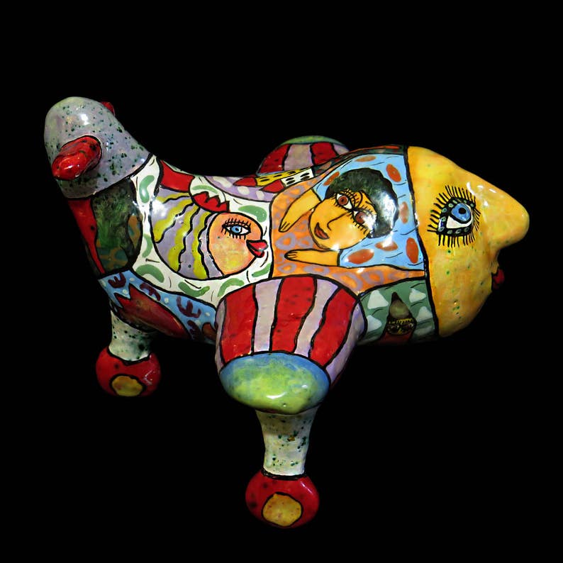 Airplane Ceramic Sculpture, Airliner Figure, Gift to the Aviator, Gift