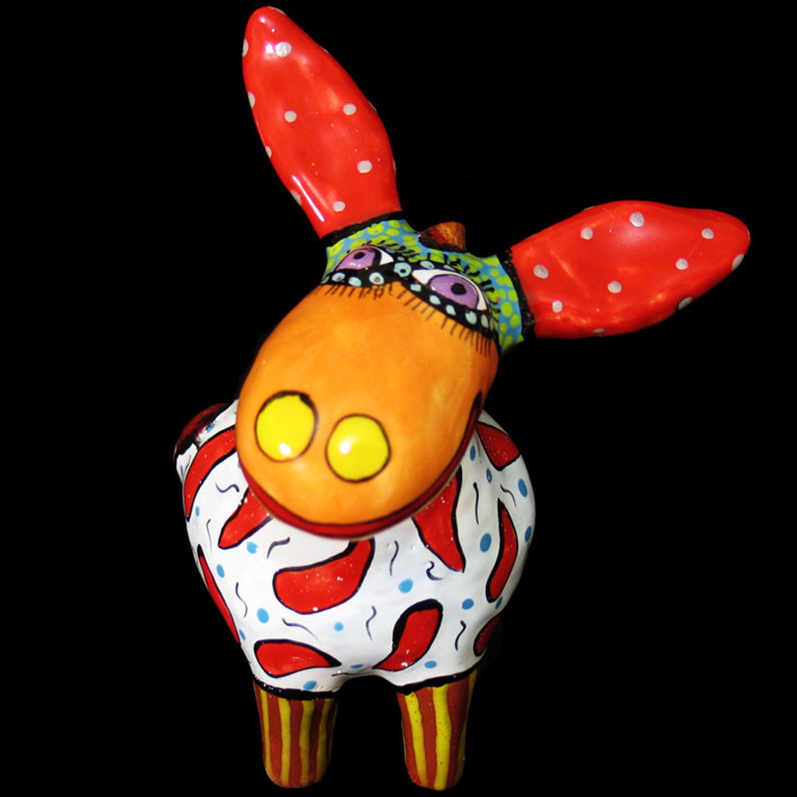 Donkey Figurine Ceramic Art, Donkey Little Statuette, Miniature Donkey