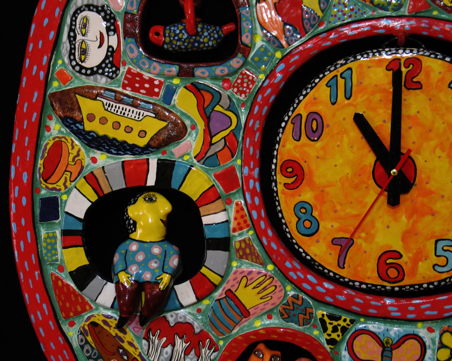 Ceramic wall clock Wall clock big large wall clock modern Etsy