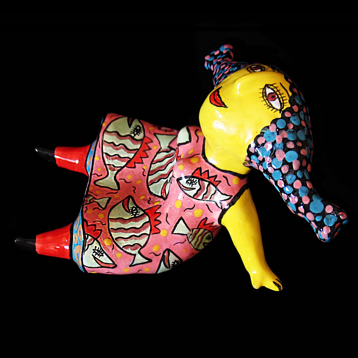 Ceramic figurine girl figure girl Collectible Shelf Figures Etsy