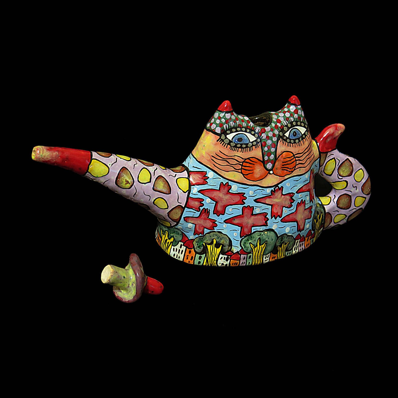 Teapot Ceramic Cat gift for Cats lover cat artwork teapot Etsy