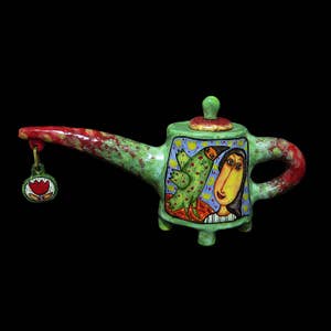 Ceramic teapot Kitchen decor, Glaze painting, teapot with decor, painted teapot, teapot a decorated, Pottery teapot, Handmade Ceramic Kettle