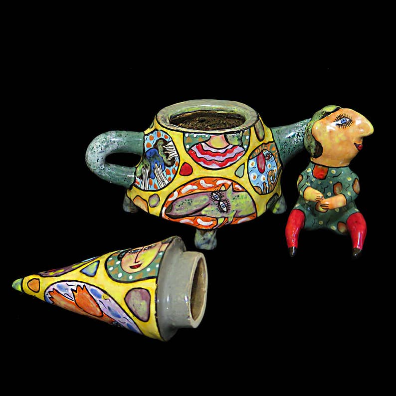 Ceramic Teapot Glaze Painting Kitchen Decor Teapot With Etsy