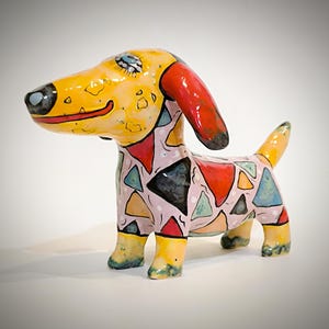 Ceramic sculpture , &quot;Dog&quot;,art,  pet sculpture, gifts for dog lovers, ceramic animal,art toy,modern ceramic,hand painted ceramic,art toy