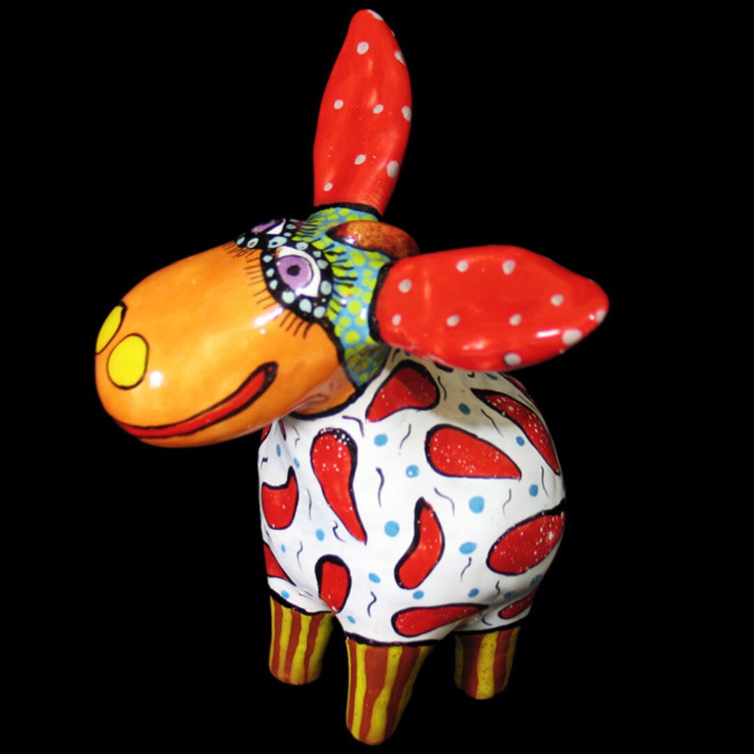 Donkey Figurine Ceramic Art, Donkey Little Statuette, Miniature Donkey
