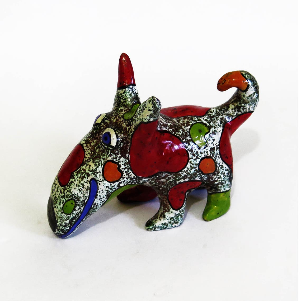 Dog Ceramic Figurine, Miniature Dog Art Ceramic Sculpture, Pottery Dog