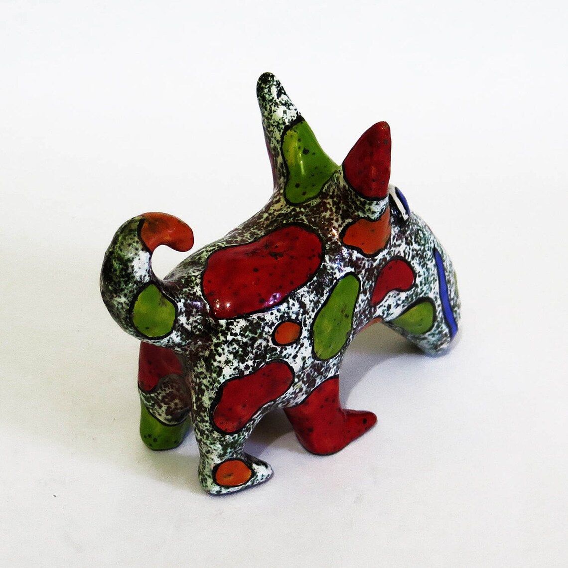 Dog Ceramic Figurine, Miniature Dog Art Ceramic Sculpture, Pottery Dog