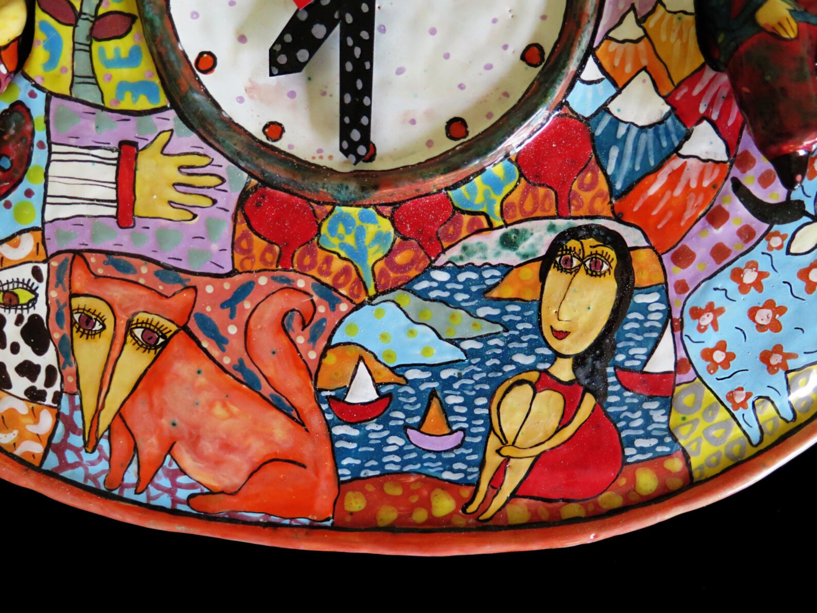 Ceramic Wall Clock Wall Clock Big Large Wall Clock Colorful Etsy