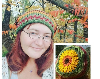 Sunburst Slouch Crochet Hat