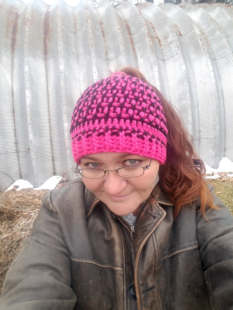 Gifts for her Hiking Skater Style Skiiing Messy Bun Hat Winter Wear Pony Tail Beanie Trailriding Snowboarding Hat Valentines Day