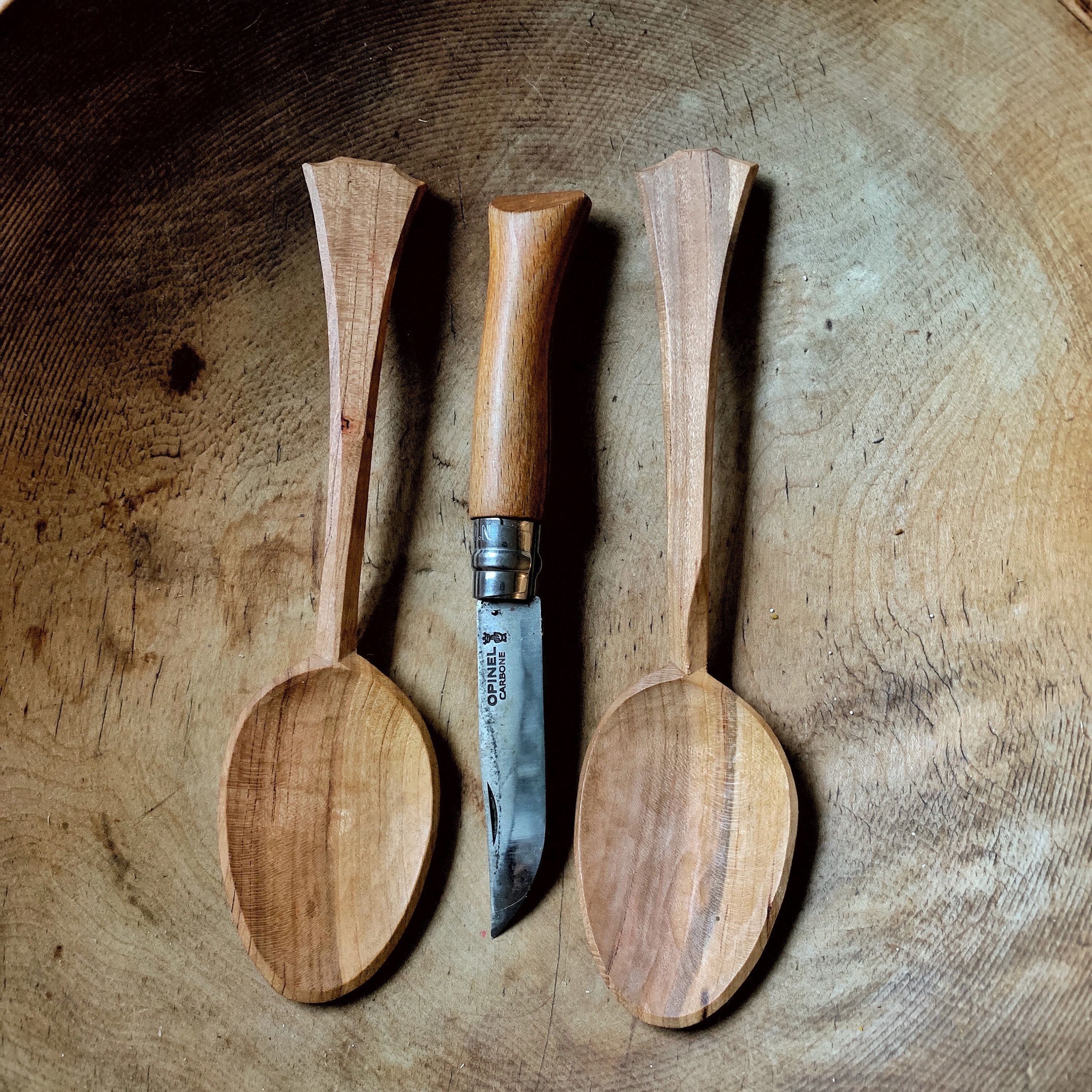 Hand Carved Wooden Eating Spoon Cherry Wood Spoon Unique Gift