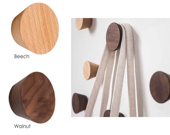 Round Button Wooden Coat Hook Wall Hang Decoration Nail-Free | Nordic Living Room | Home Nursery Wall Hanging Decoration