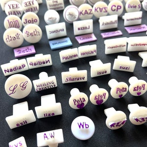 Polymer clay name stamp * Personalised clay stamp * brand stamp * initials stamp * Precious Metal Clay Stamp * Makers Mark