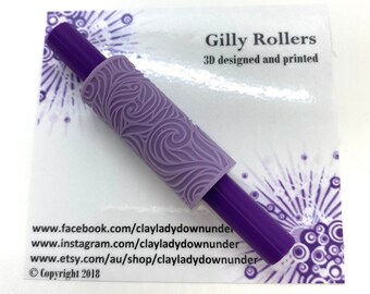 Polymer Clay Textured Roller, (Whirls- Resin Printed), ceramic clay texture, | Clay Supplies | Clay Tools