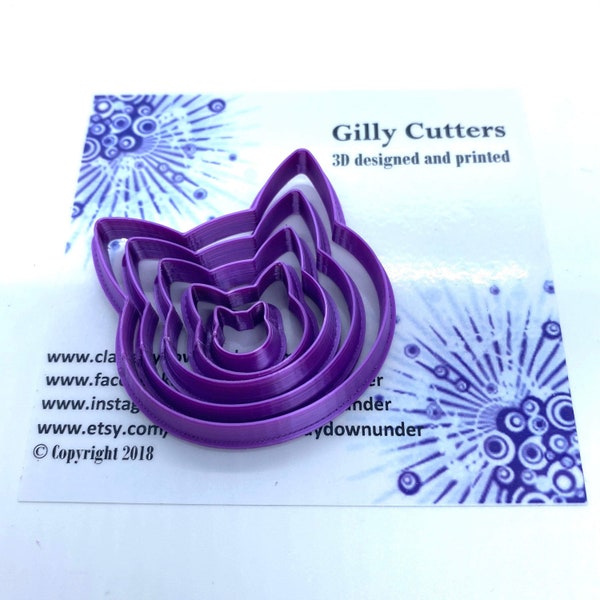 Polymer clay shape cutters | (CAT FACE shapes) | clay cutters | Gilly cutters | Clay Tools | Clay Supplies