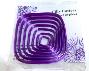 Polymer clay shape cutters (Squircle Square Circle Shape), clay tools, clay supplies, clay cutters