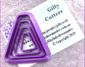 Polymer clay shape cutters | Triangle Mk II ROUNDED TRIANGLE Shapes | ceramic clay cutters | Gilly cutters | Clay Tools | Clay Supplies
