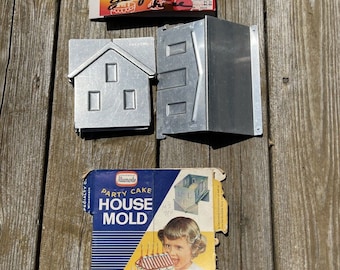 Alumode Gingerbread House Mold Kit Aluminum Specialty Co. Vintage 1950's w/ Box