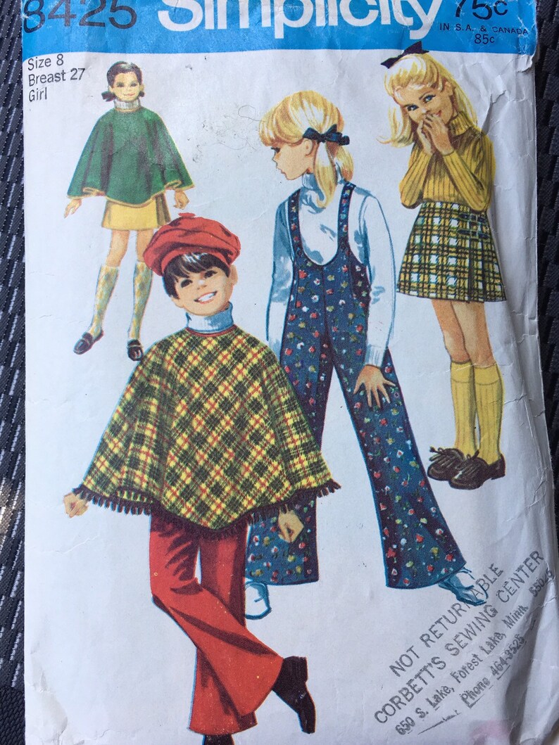 1970's Children's Simplicity Patterns in Size 8 2 Patterns image 7