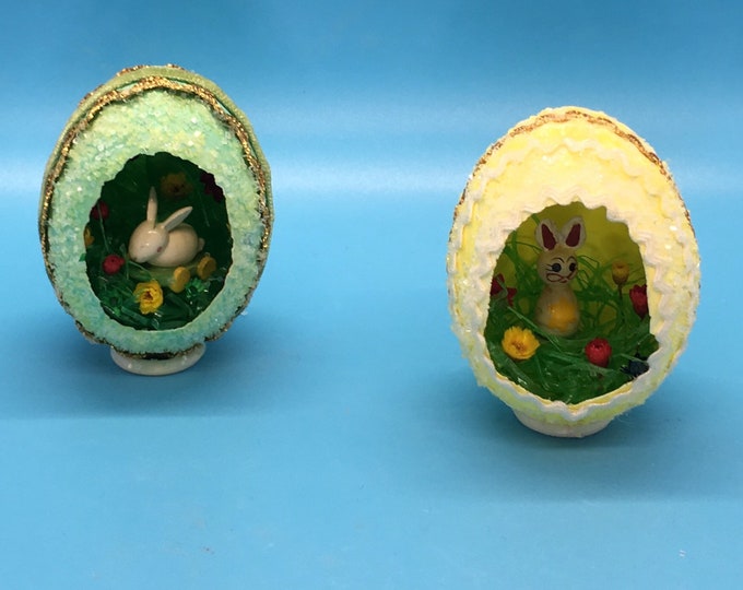 Easter Egg diorama rare vintage Find set of 2 Etsy