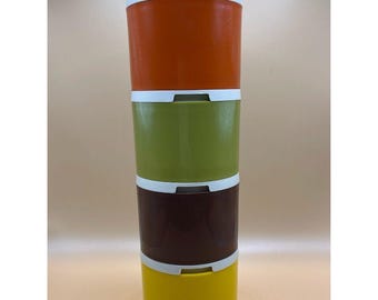 Vintage Tupperware Stackable Spice Shakers Set of 4 Retro Colors