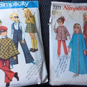 1970's Children's Simplicity Patterns in Size 8 2 Patterns image 1