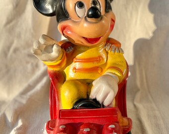 Vintage Chalkware Mickey Mouse Bank 12” x 7” x 10” Disney || Disneyana || Bandleader Uniform