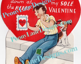 Digital Download Vintage Down at the Heels Valentine Clip Art