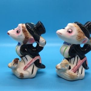 1950s Anthropomorphic Monkey with Top Hat and Tails Vintage Salt & Pepper Shakers
