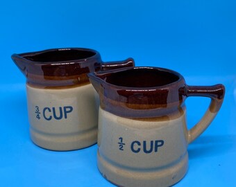 Vintage Measuring Pitchers Brown Syrup Pitchers Set of 2