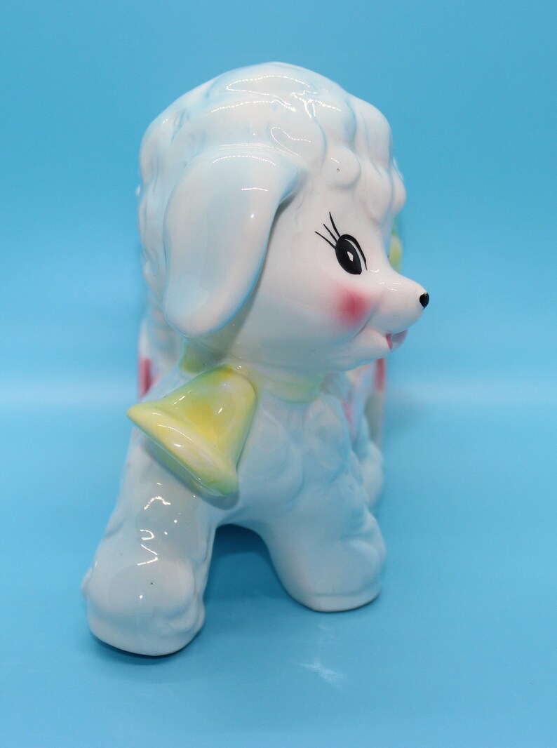 Lamb Pulling a Cart Vintage Planter