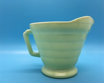 Hazel Atlas Vintage Green Glass Creamer -Mid Century