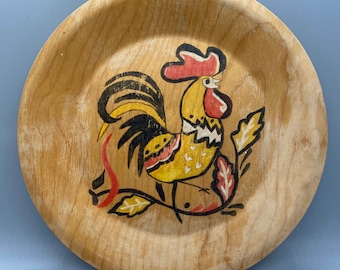 Assiette En Bois Écologique Poussin Avec Ventouse Anti-Renversement – Idéale Pour Bébé En Diversification Alimentaire