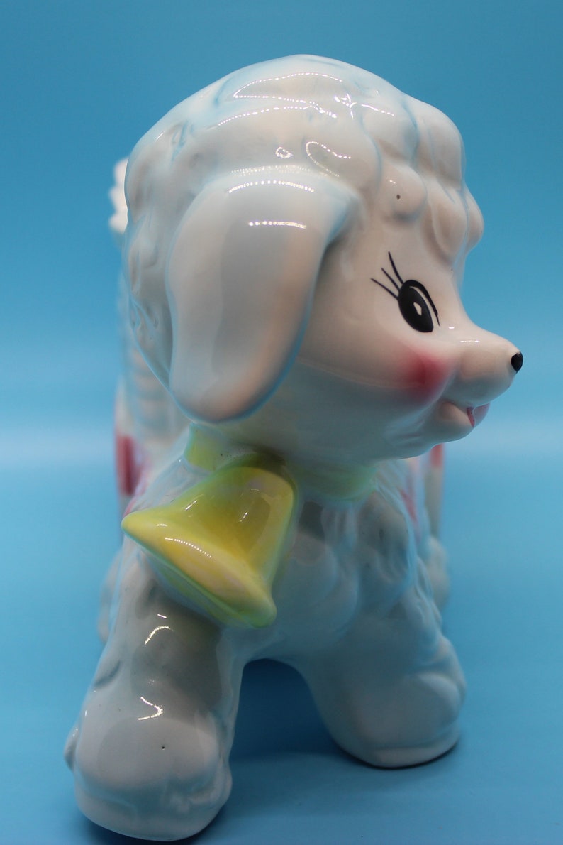 Lamb Pulling a Cart Vintage Planter