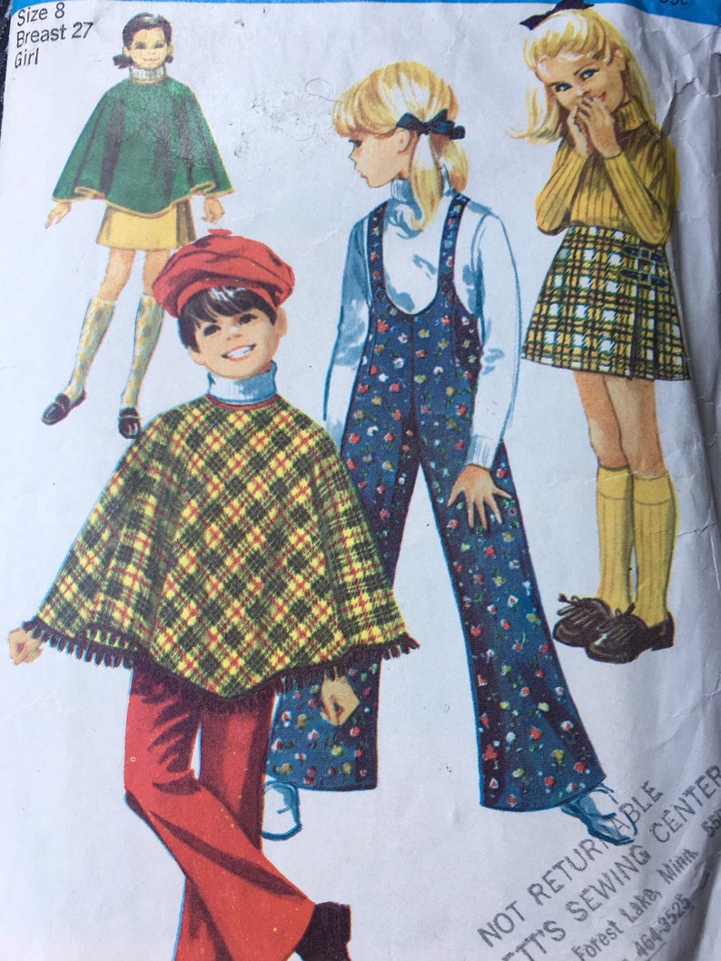 1970's Children's Simplicity Patterns in Size 8 2 Patterns image 3