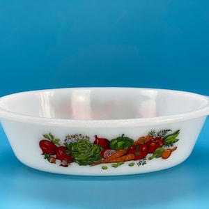 Vintage Glass Bake Milk Glass Casserole