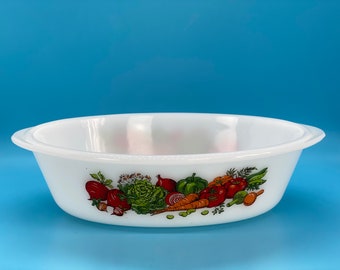 Vintage Glass Bake Milk Glass Casserole