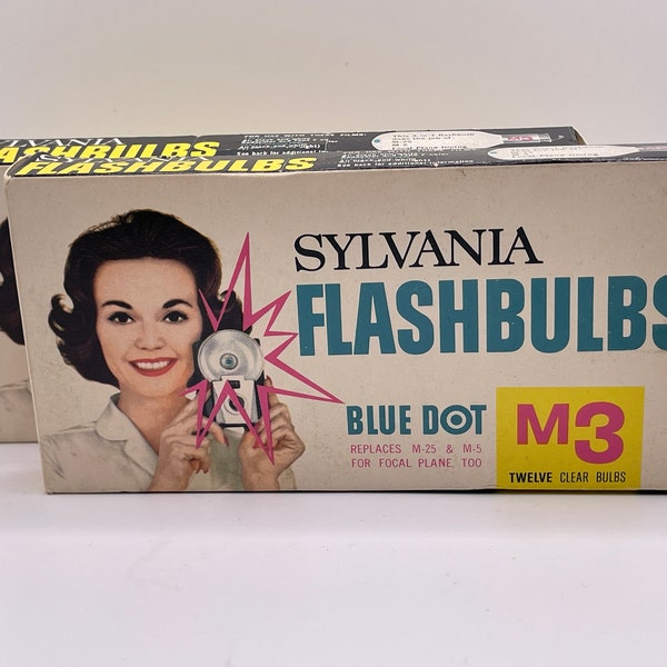 Vintage Sylvania Blue Dot M3 Flashbulb 1 Full Package 1 partial package