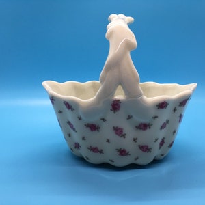 Vintage Takahashi Chintz Basket Pink Flowers