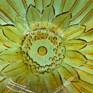 Indiana Amber Glass Sunflower Bowl 1960s image 4