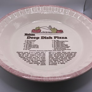 Vintage 1981 Watkins Deep Dish Pizza plate