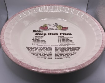 Vintage 1981 Watkins Deep Dish Pizza plate