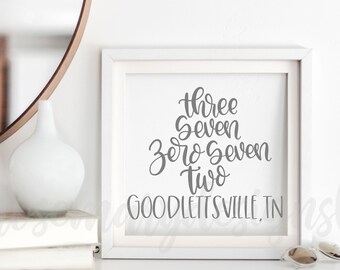 Goodletsville, TN Hand Lettered Zip Code