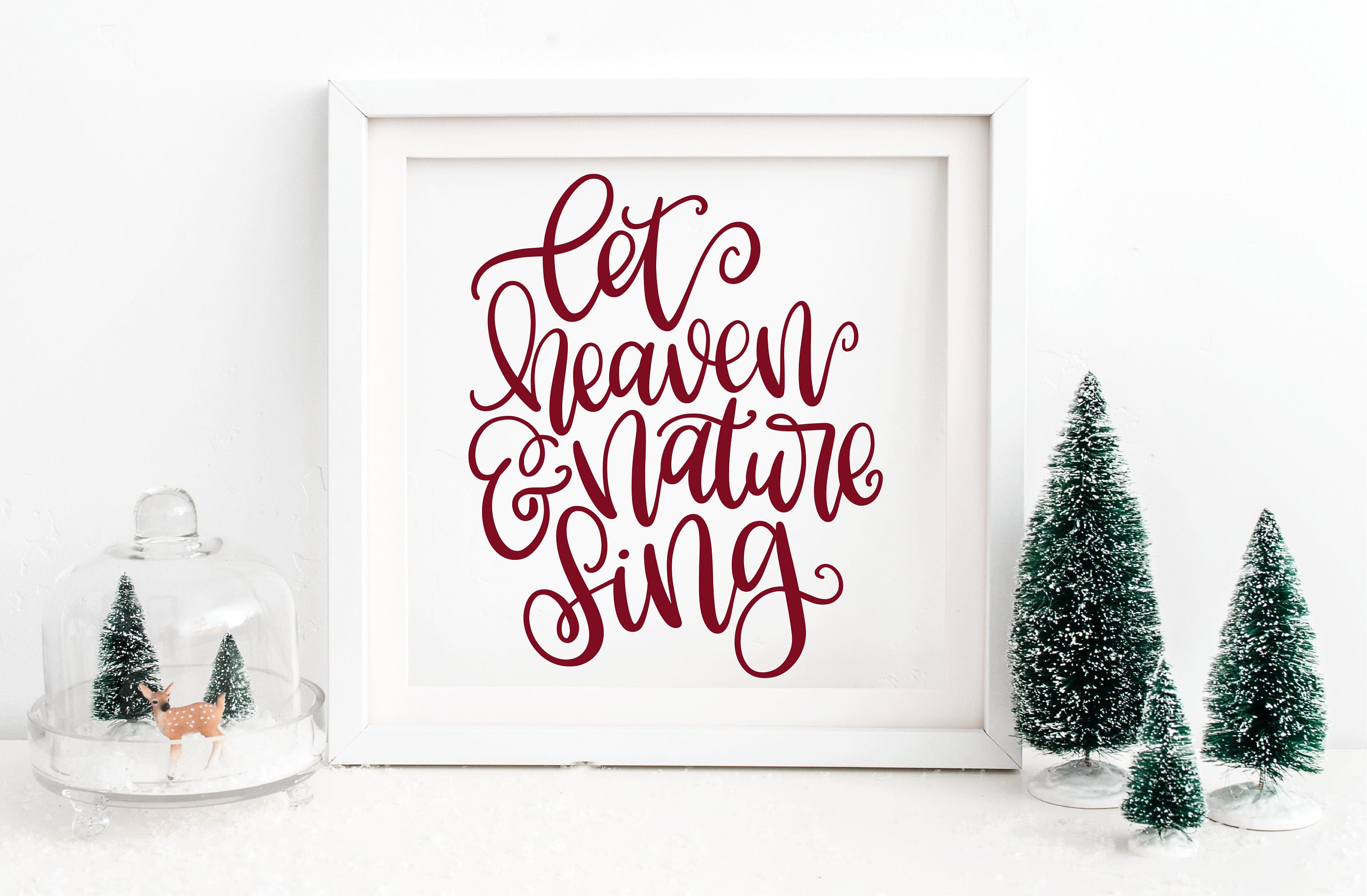 Let Heaven &amp; Nature Sing Hand Lettered SVG for cutting | Etsy
