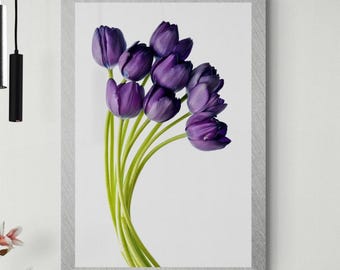 Purple Tulip Artwork ~ Printable Flower Photography ~ Floral Wall Art ~ Digital Download