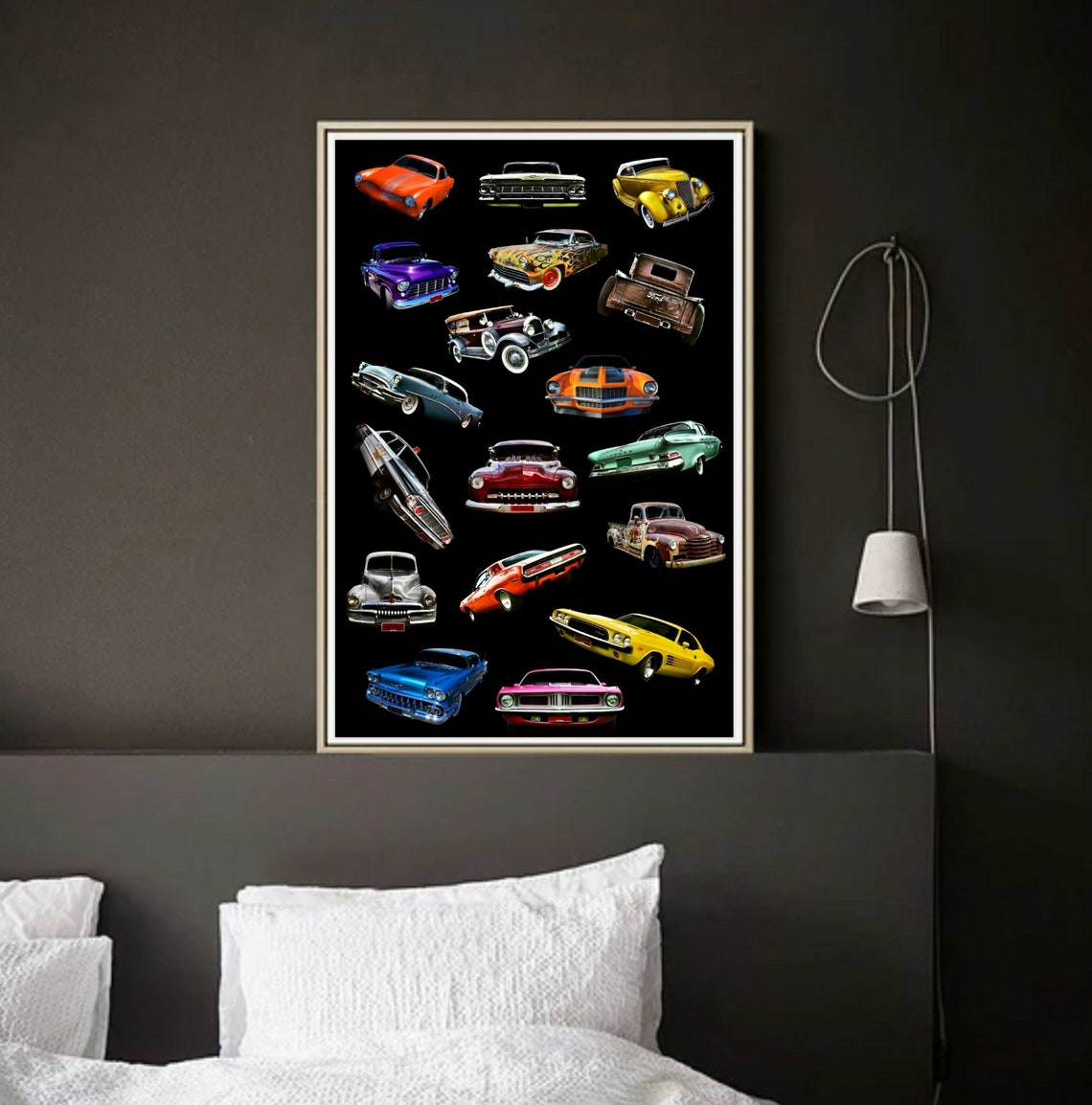 Downloadable Car Collage Print Printable Automotive Wall Art | Etsy