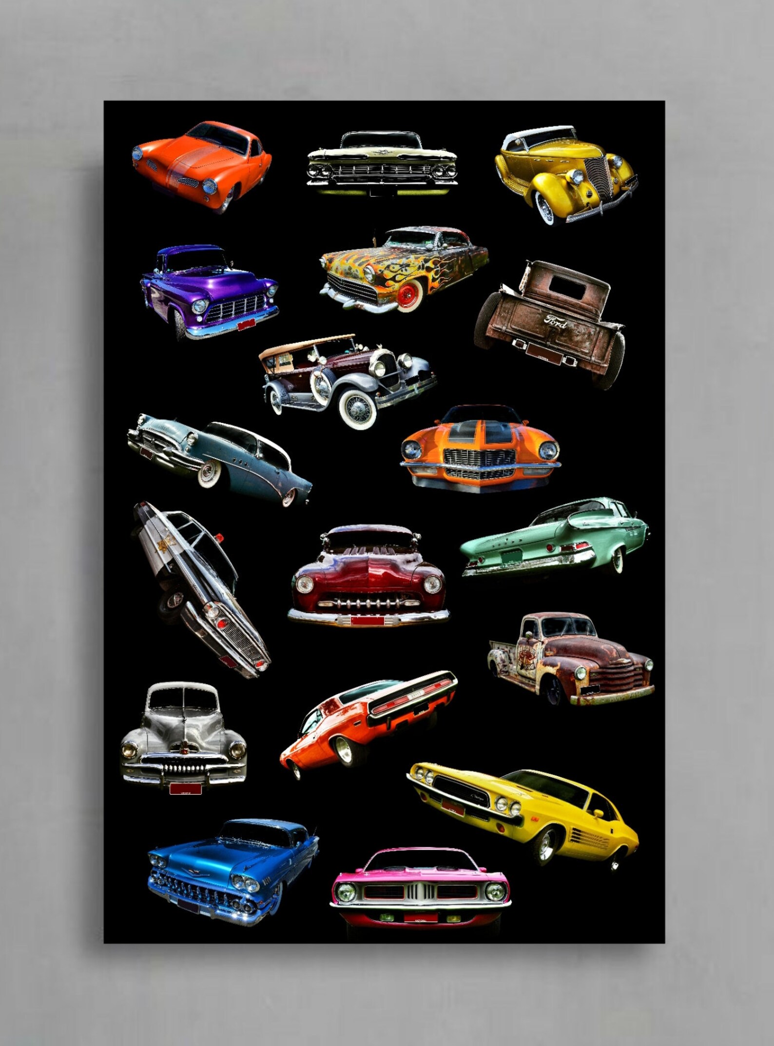 Downloadable Car Collage Print Printable Automotive Wall Art | Etsy