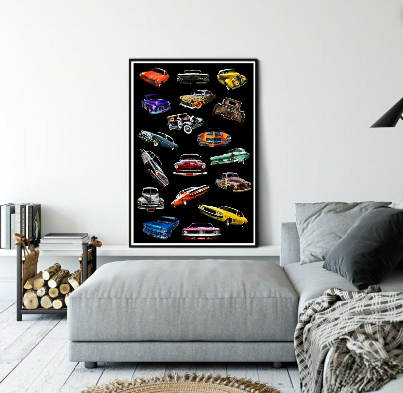 Downloadable Car Collage Print Printable Automotive Wall Art | Etsy