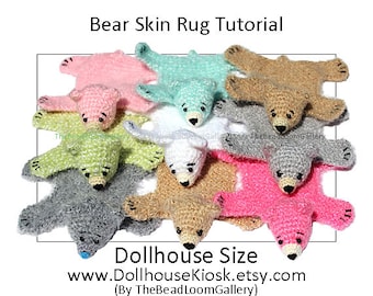 Crochet / Knitting Tutorial - Dollhouse Bear Skin Rug - PDF File Vol.14